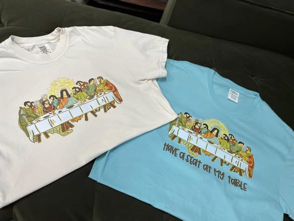 Branded t-shirt collection showcasing versatile printing techniques